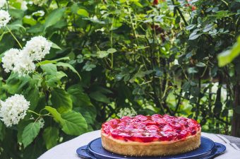 Erdbeerkuchen mit Pudding