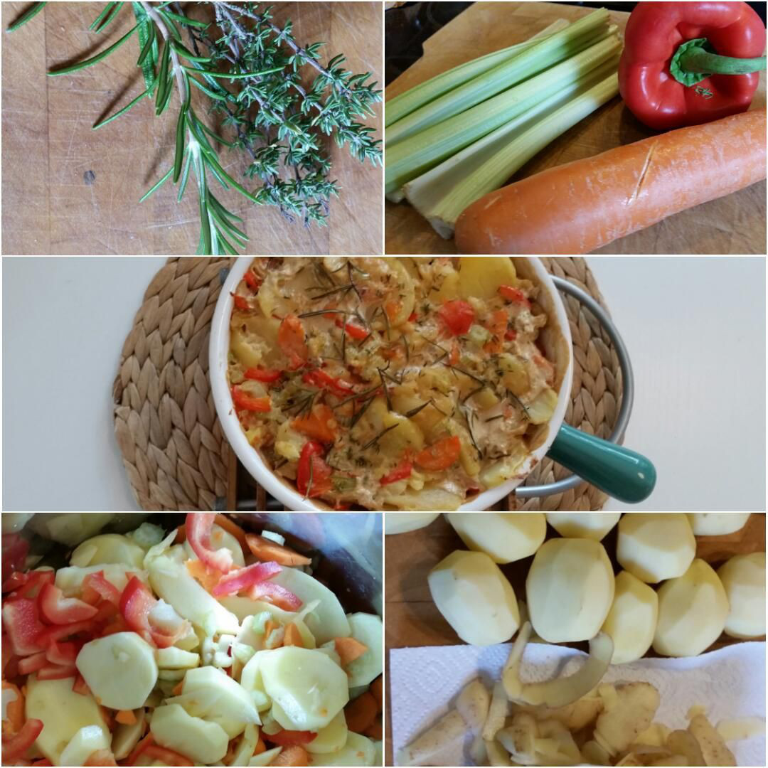 Kartoffel Gemüse Gratin Collage
