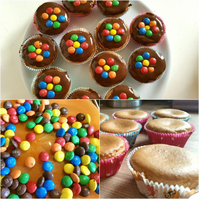 Vanille Muffins glutenfrei mit Schokolinsen als Blumen